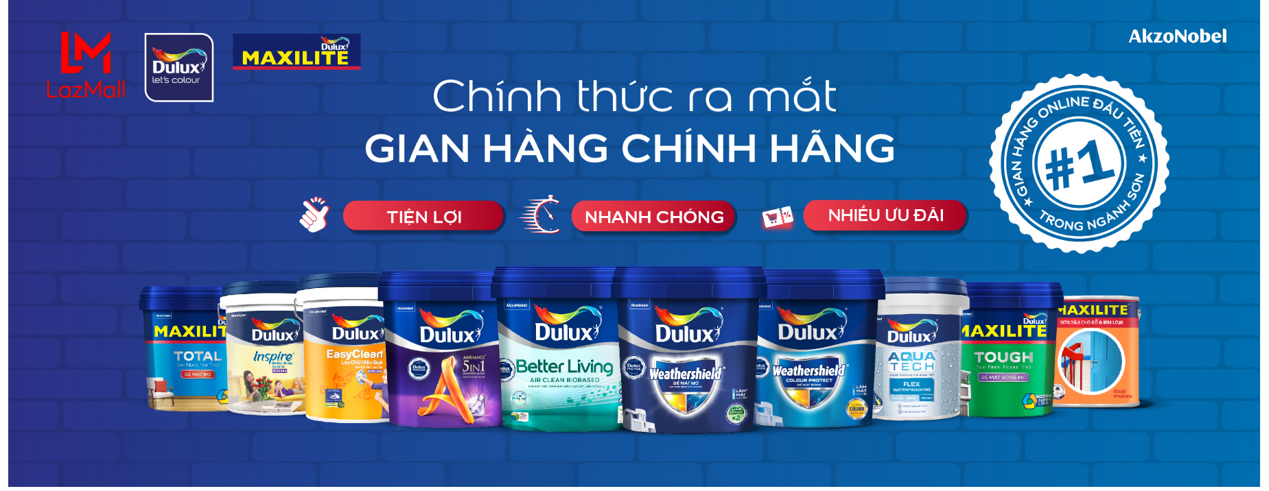  AkzoNobel Việt Nam chính thức ra mắt gian hàng chính hãng Dulux Maxilite trên Lazada 