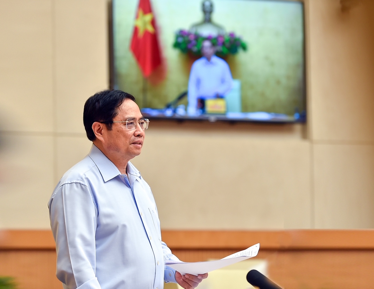 Thủ tướng Phạm Minh Chính chủ trì cuộc họp trực tuyến toàn quốc về phòng chống COVID-19