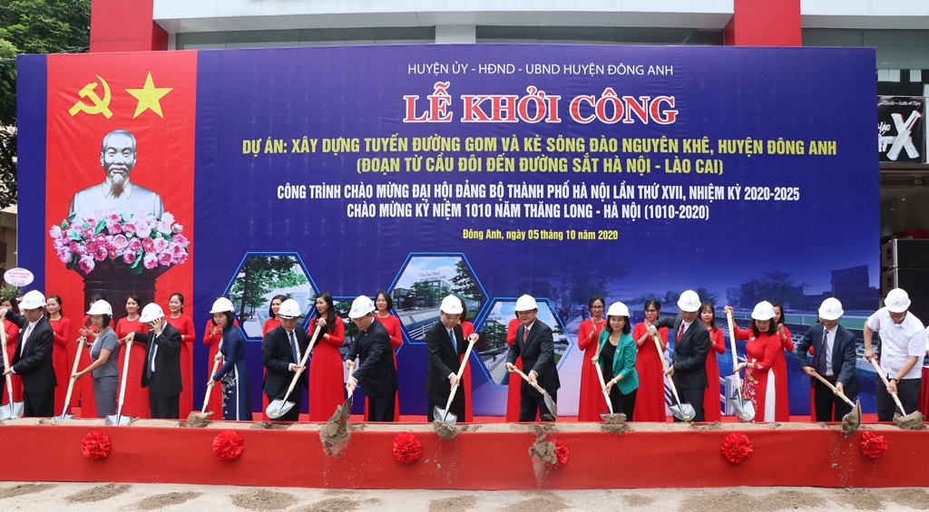 Đông Anh khởi công các công trình trọng điểm chào mừng Đại hội Đảng bộ Thành phố Hà Nội