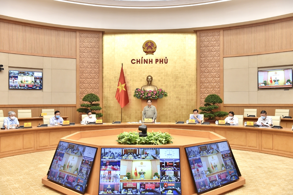 Thủ tướng Phạm Minh Chính chủ trì cuộc họp trực tuyến toàn quốc về công tác phòng chống dịch