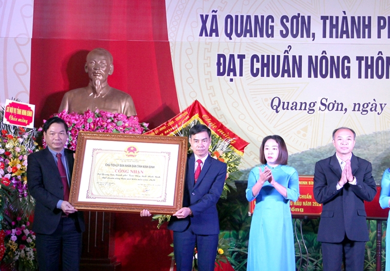 Tam Điệp (Ninh Bình): Quang Sơn được công nhận xã đạt chuẩn nông thôn mới kiểu mẫu 2020