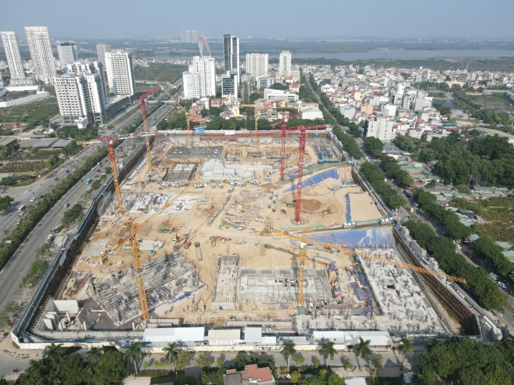 Bê tông khối lớn – Ứng dụng vật liệu xanh đổ móng Dự án Lotte Mall Hà Nội       