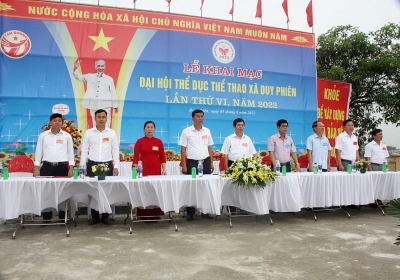 Vĩnh Phúc: Khai mạc Đại hội thể dục thể thao lần thứ IX xã Duy Phiên năm 2022
