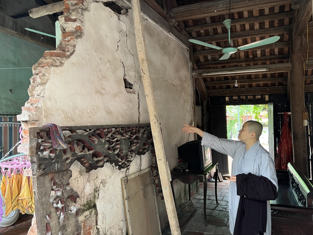 Hà Nội: Di tích lịch sử văn hóa cấp Quốc gia – chùa Quang Minh Tự có dấu hiệu xuống cấp nghiêm trọng