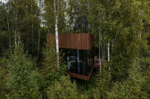 Căn nhà cabin nhỏ sang trọng nằm giữa rừng