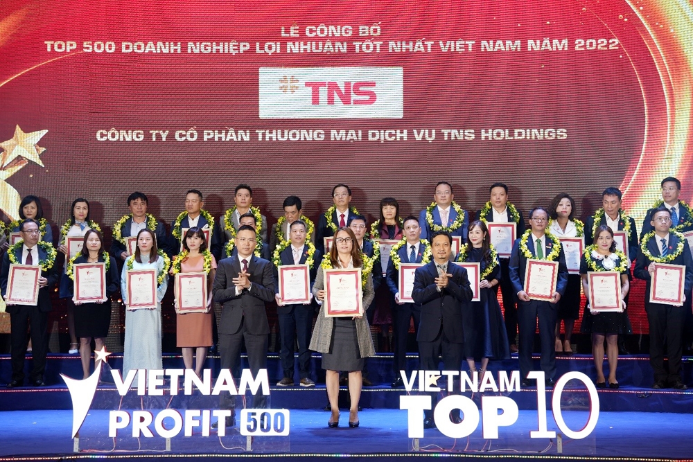 tns holdings duoc vinh danh top 500 doanh nghiep tu nhan loi nhuan tot nhat viet nam