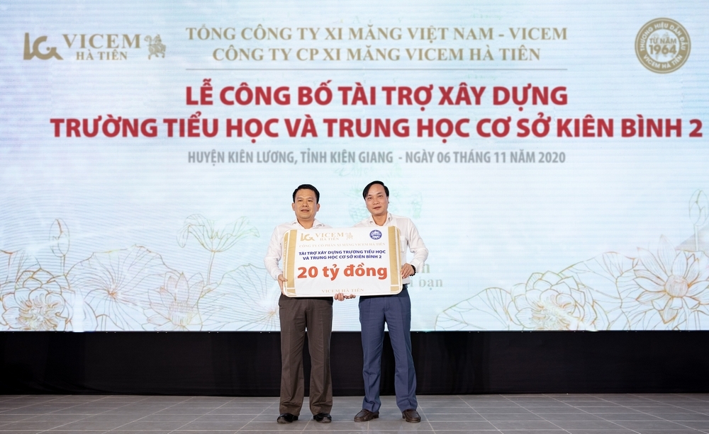 Huyện Kiên Lương, Kiên Giang: Vicem Hà Tiên tài trợ xây dựng trường học