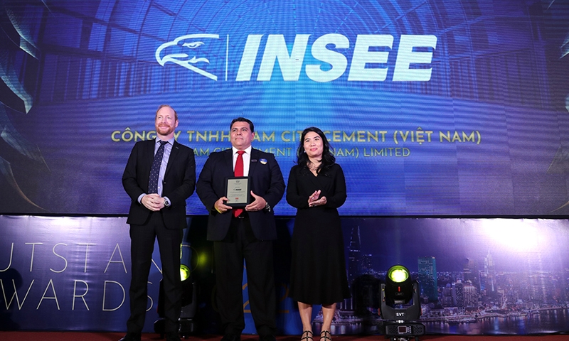 INSEE Việt Nam nhận giải thưởng Công ty xây dựng và cung cấp vật liệu xây dựng tiêu biểu 2022