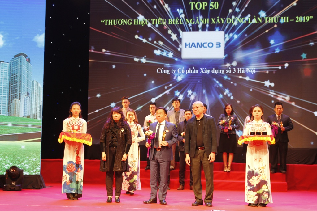 Hanco 3 được vinh danh Top 50 Thương hiệu tiêu biểu ngành Xây dựng năm 2019