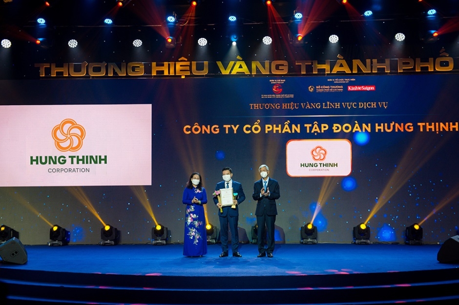 Tập đoàn Hưng Thịnh nhận giải thưởng Thương hiệu Vàng Thành phố Hồ Chí Minh 2021