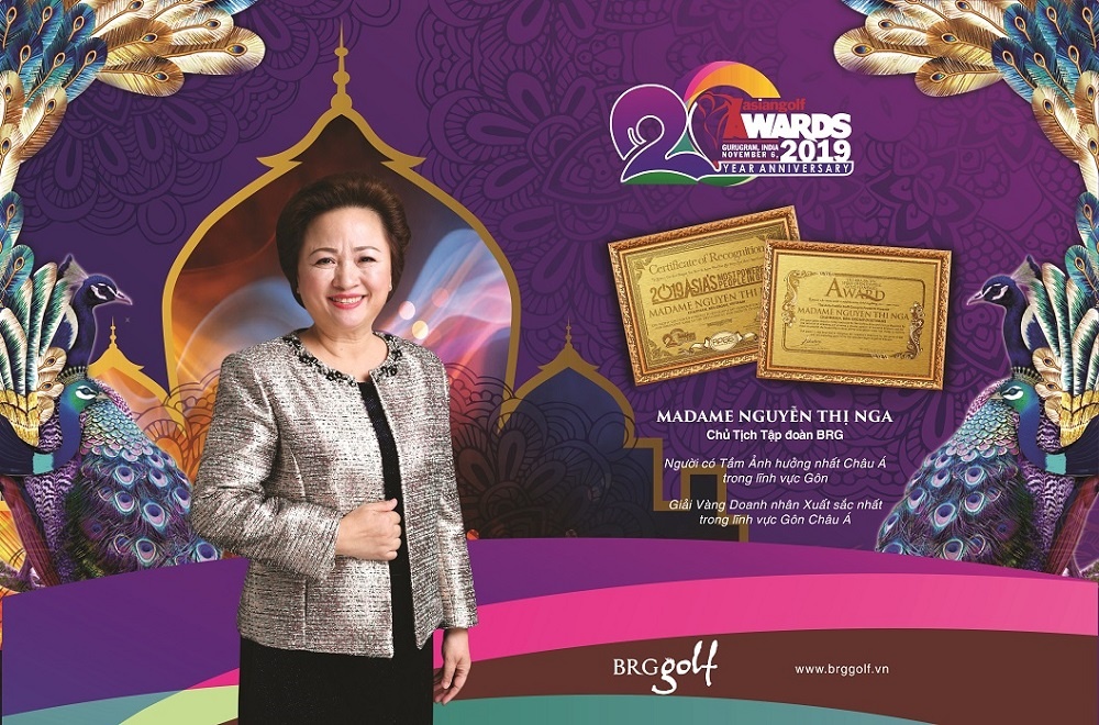 Chủ tịch Tập đoàn BRG Madame Nguyễn Thị Nga giành nhiều giải thưởng lớn tại Asian Golf Awards 2019