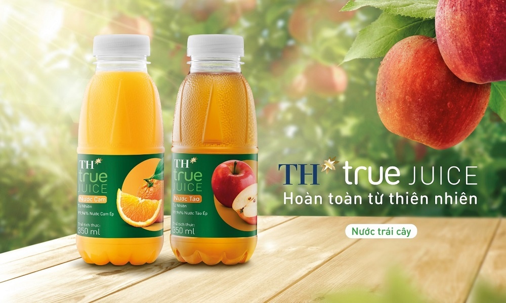 Nước ép trái cây tự nhiên TH true JUICE: Hoàn toàn từ trái cây thật, không sử dụng đường