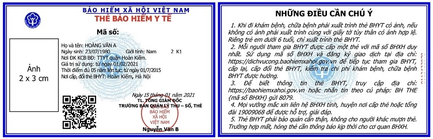 Từ 01/4/2021 thẻ bảo hiểm y tế mẫu mới sẽ được sử dụng trên toàn quốc