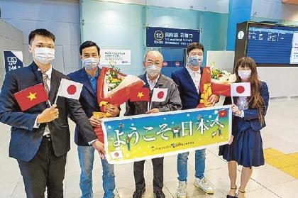 first specified skilled rebar workers from vietnam arrive in japan after one year delay due to covid 19