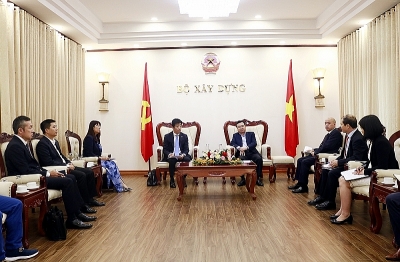 Minister Nguyen Thanh Nghi receives Mr. Nakagawa Tetsuyuki - General Director of AEONMALL Vietnam