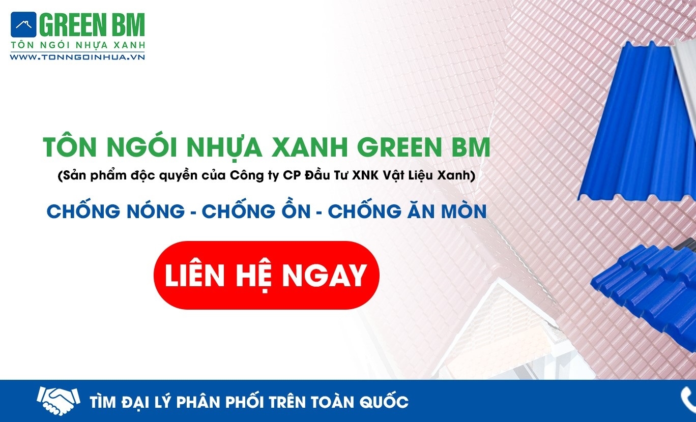 Tôn ngói nhựa xanh Green BM - Xu thế hiện đại mới trong kiến trúc Việt Nam
