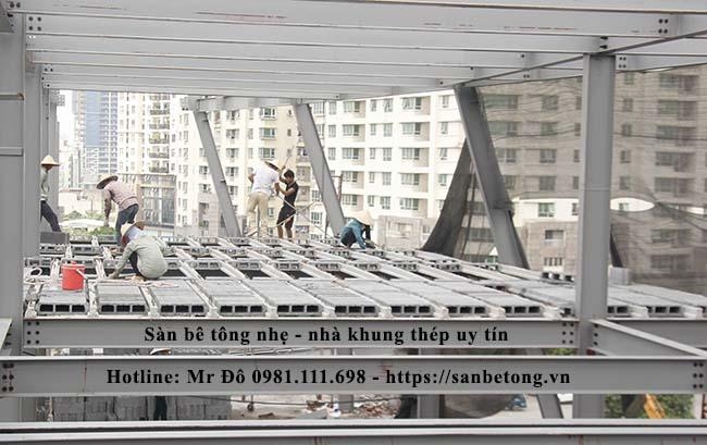 Nhà thép tiền chế và sàn bê tông nhẹ cao cấp tại Panel Thành Đô