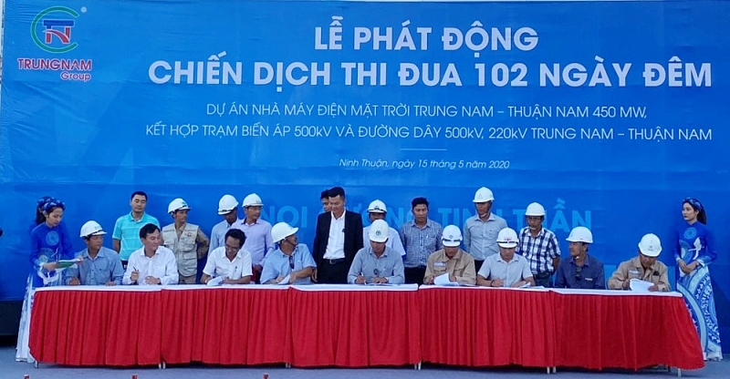 trung nam group phat dong chien dich 102 ngay dem hoan thanh duong day truyen tai dien 500kv
