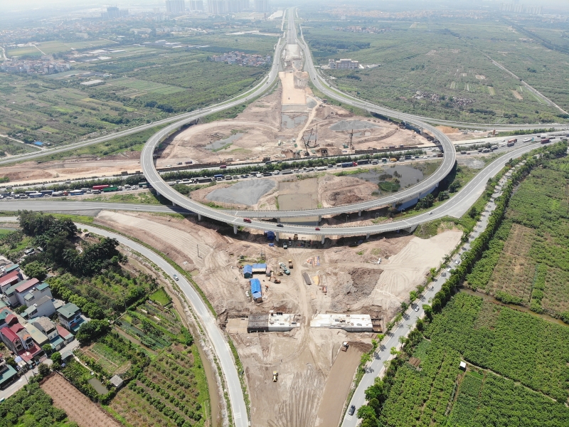 nhin tu tren cao du an duong noi vanh dai 3 voi cao toc ha noi hai phong