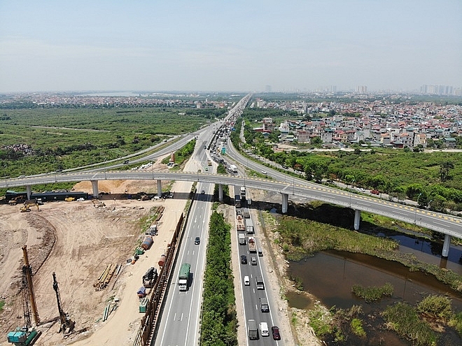 nhin tu tren cao du an duong noi vanh dai 3 voi cao toc ha noi hai phong