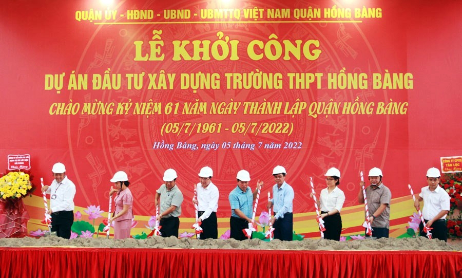 Hải Phòng: Khởi công dự án Đầu tư xây dựng trường THPT Hồng Bàng 