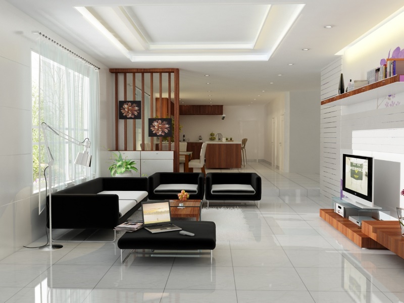 Cách phối màu kết hợp thiết kế nội thất phòng khách sang trọng