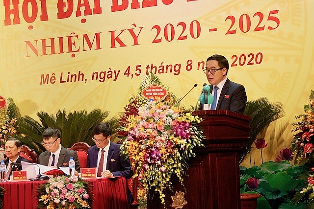 Đồng chí Đỗ Đình Hồng tiếp tục được tín nhiệm bầu giữ chức Bí thư Huyện ủy Mê Linh nhiệm kỳ 2020 - 2025