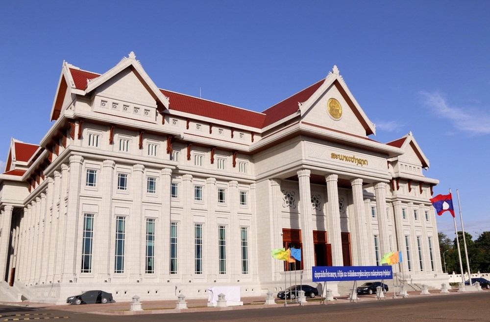 Hình ảnh nghiệm thu hoàn thành Nhà Quốc hội mới của Lào