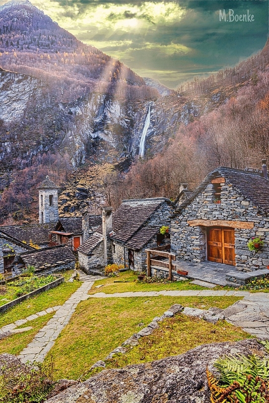 lac buoc vao ngoi lang da dep nhu tranh ve o thuy si