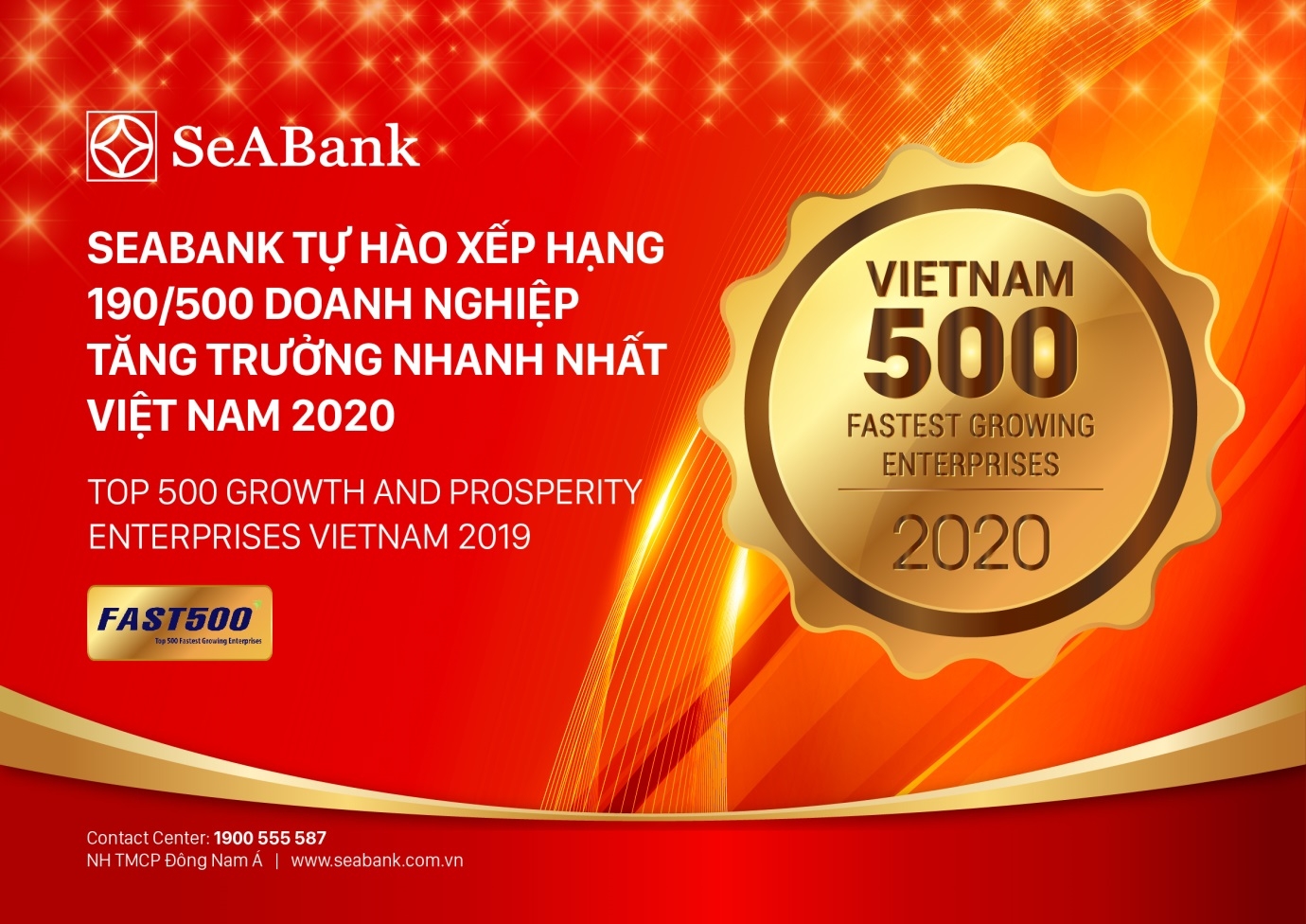 SeABank tăng hạng vượt bậc, đứng 190/500 trong bảng xếp hạng FAST 500