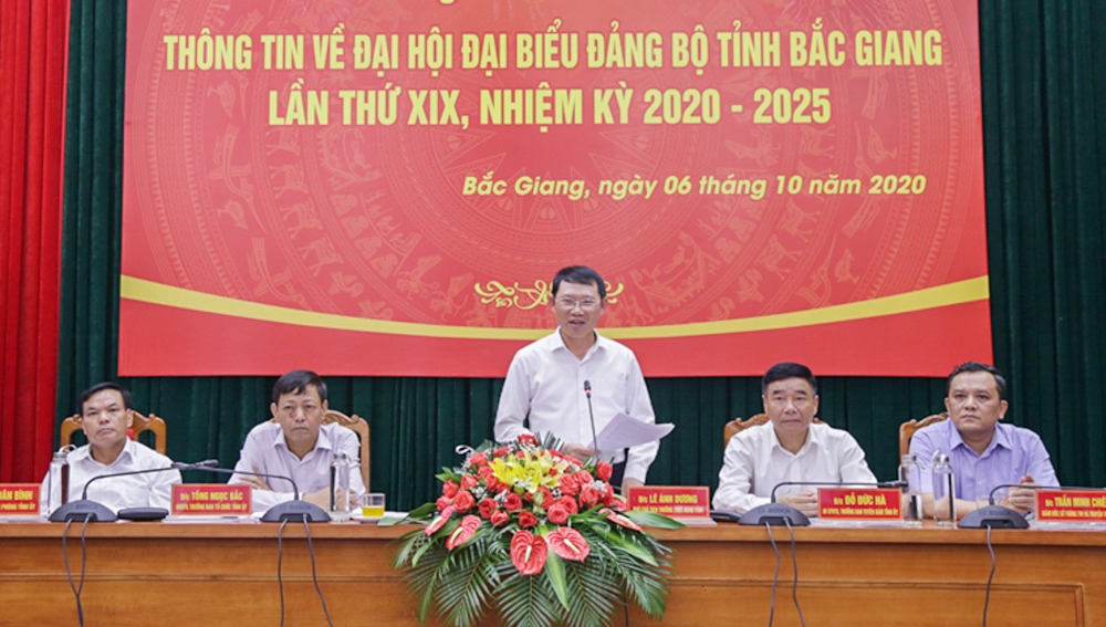 Bắc Giang họp báo thông tin về Đại hội đại biểu Đảng bộ tỉnh lần thứ XIX, nhiệm kỳ 2020 - 2025