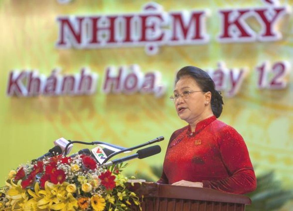 Chủ tịch Quốc hội Nguyễn Thị Kim Ngân phát biểu chỉ đạo tại Đại hội đại biểu Đảng bộ tỉnh Khánh Hòa