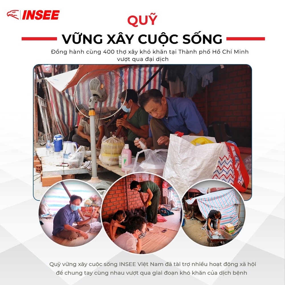 Quỹ INSEE hỗ trợ thợ xây mắc kẹt tại Thành phố Hồ Chí Minh