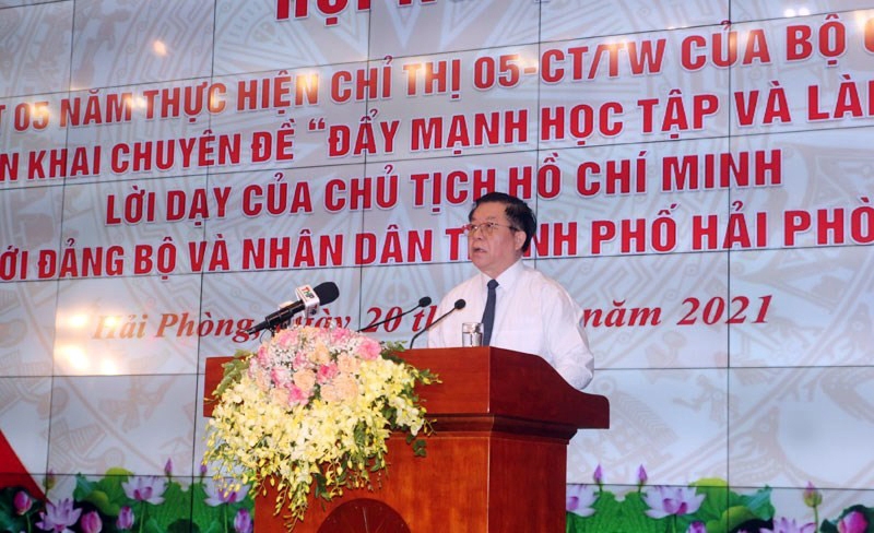 Đẩy mạnh học tập và làm theo lời dạy của Chủ tịch Hồ Chí Minh với Đảng bộ và nhân dân thành phố Hải Phòng