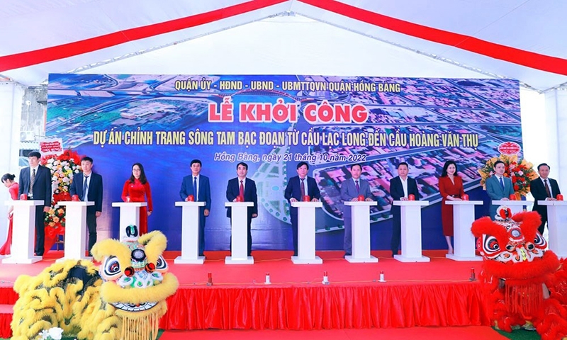 Hồng Bàng (Hải Phòng): Khởi công Dự án chỉnh trang sông Tam Bạc hơn 500 tỷ đồng