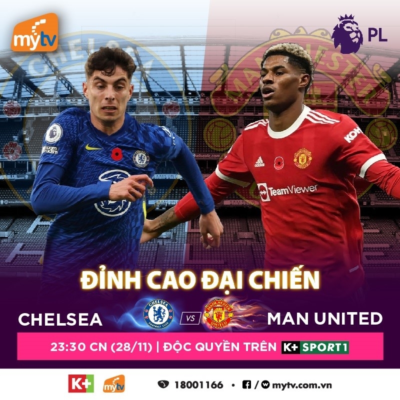 Đại chiến đỉnh cao giữa Chelsea – Man United trên các gói Combo Truyền hình MyTV và K+