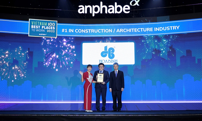 Hòa Bình tiếp tục đứng đầu ngành Xây dựng & Kiến trúc ở Top 100 Nơi làm việc tốt nhất Việt Nam 2022