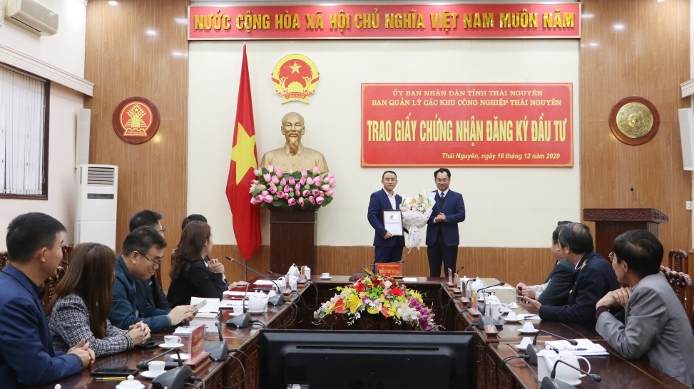 Thái Nguyên: Thêm một dự án 80 triệu USD được trao Giấy chứng nhận đăng ký đầu tư