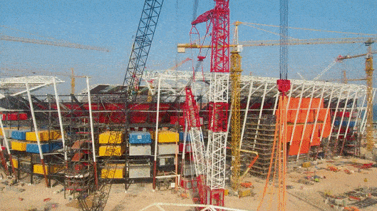 Quá trình xây dựng sân vận động từ 974 thùng container