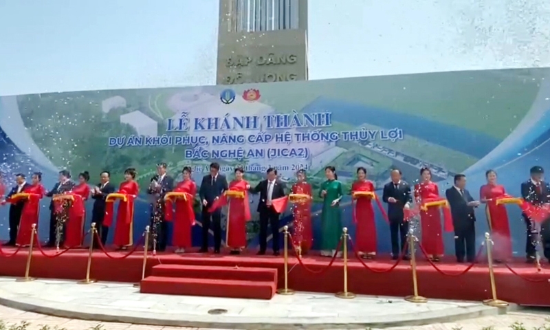 Khánh thành Dự án khôi phục, nâng cấp hệ thống thủy lợi Bắc Nghệ An